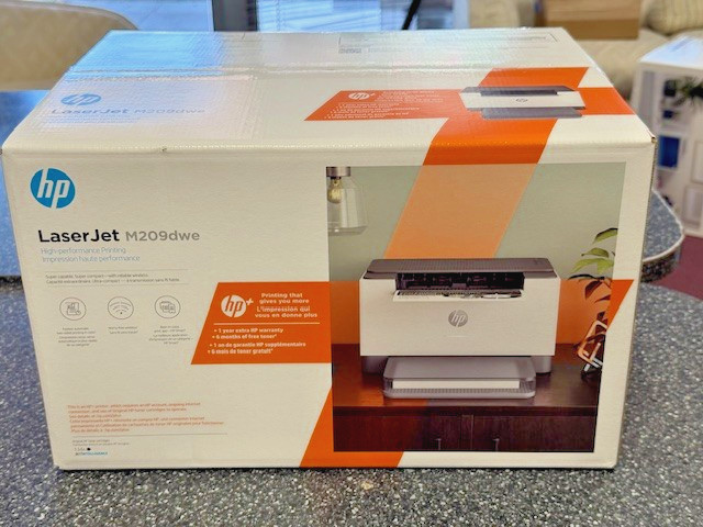 HP LaserJet M209dwe Desktop Wireless Laser Printer Monochrome, 6GW62E New Sealed
