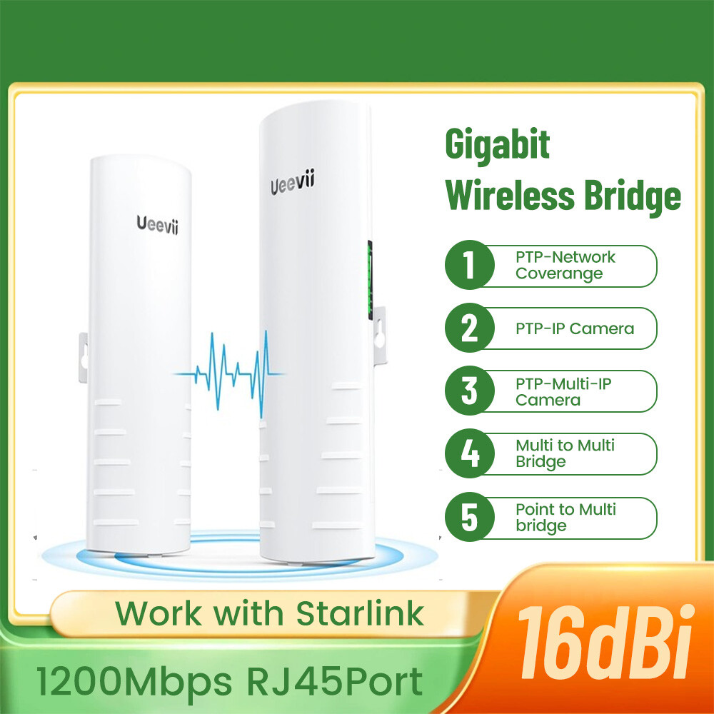 2pcs wireless bridge wifi Bridge 5.8G Outdoor CPE Extend Network 1000Mbps 3KM