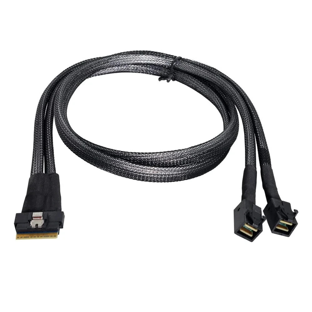 NFHK PCI-E Ultraport Slimline SAS Slim 4.0 SFF-8654 8i 74pin to Dual SFF-8643 4i