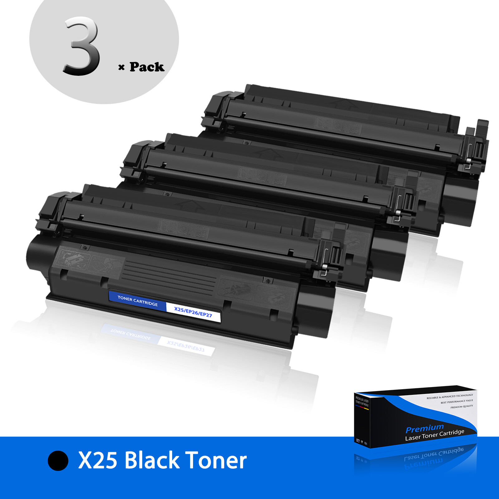 3PK X-25 X25 Toner Cartridge for Canon ImageCLASS MF3240 MF5500 MF5530 MF5550
