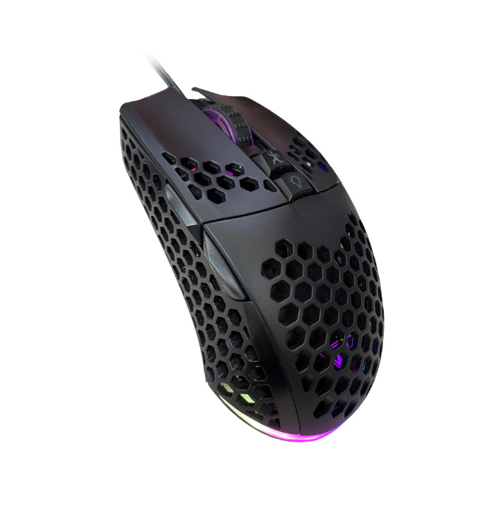  BLACK Wireless/Wired Gaming Mouse Ultralight Honeycomb Shell RGB 1200-8000 DPI