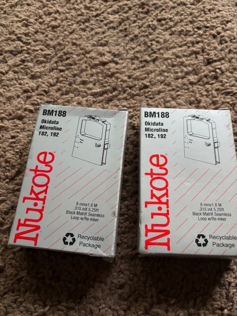 (2) Nukote BM188 ribbon for Okidata Microline 182/192