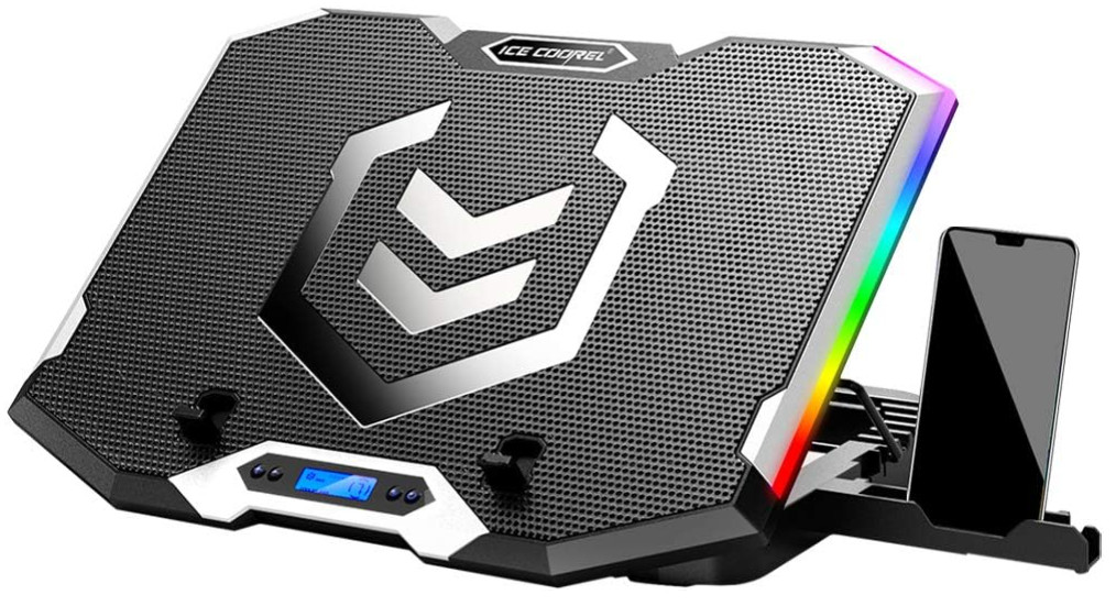 Base refrigerante para portátil gaming de 15 a 17,3 pulgadas, con 6 ventiladores