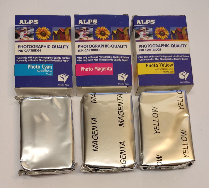 3x ALPS MD ink cassette ribbon PHOTO YMC 105814-00 MD series micro dry printer