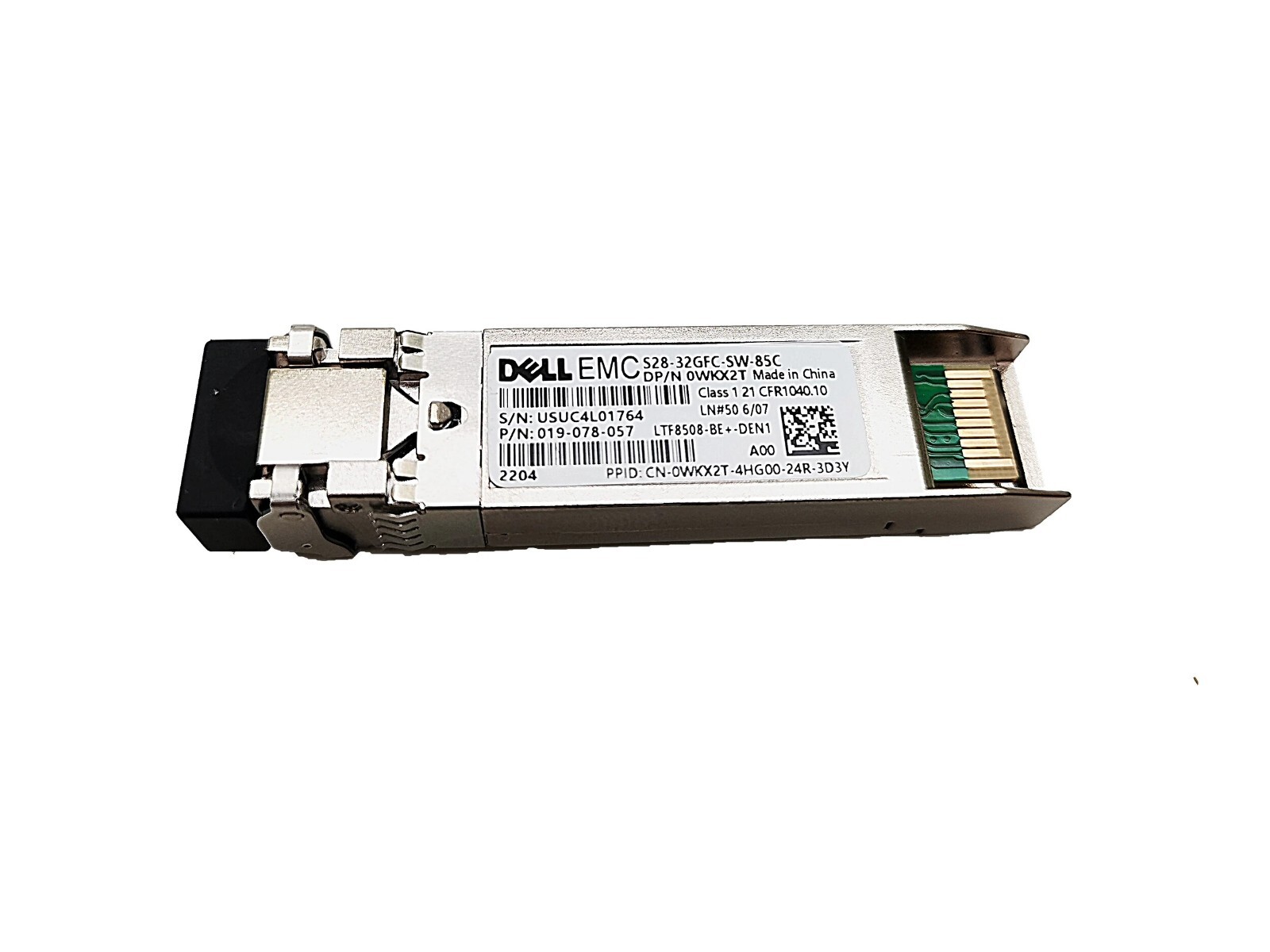 Dell EMC S28-32GFC-SW-85C 850nm SWL 100m 32G FC SFP+ Optical Transceiver WKX2T
