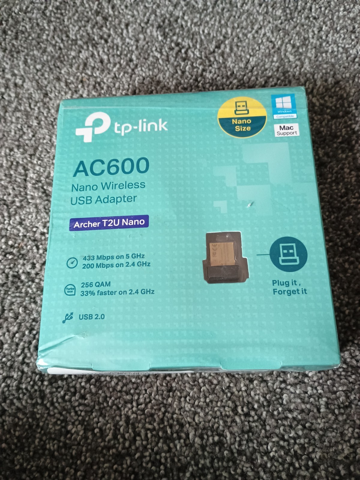 TP-Link Nano AC600 USB Wifi Adapter(Archer T2U Nano)- 2.4G/5G Dual Band Black