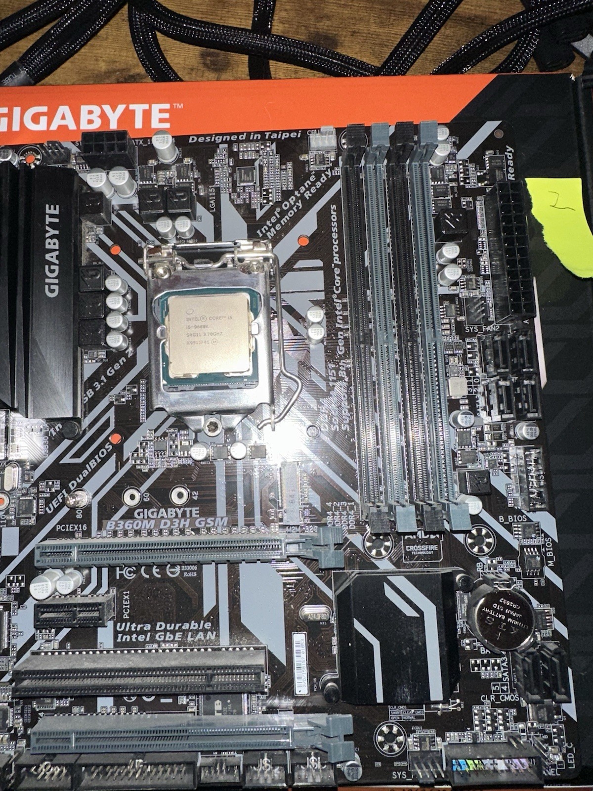 gigabyte B360M D3H + intel i5-9600k Tested working