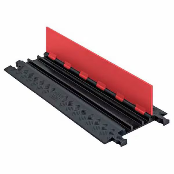 Cable Protector, 1-1/4 in H, 38-3/8 in L, 13-3/4 in W, 3 Channel, Polyurethane,