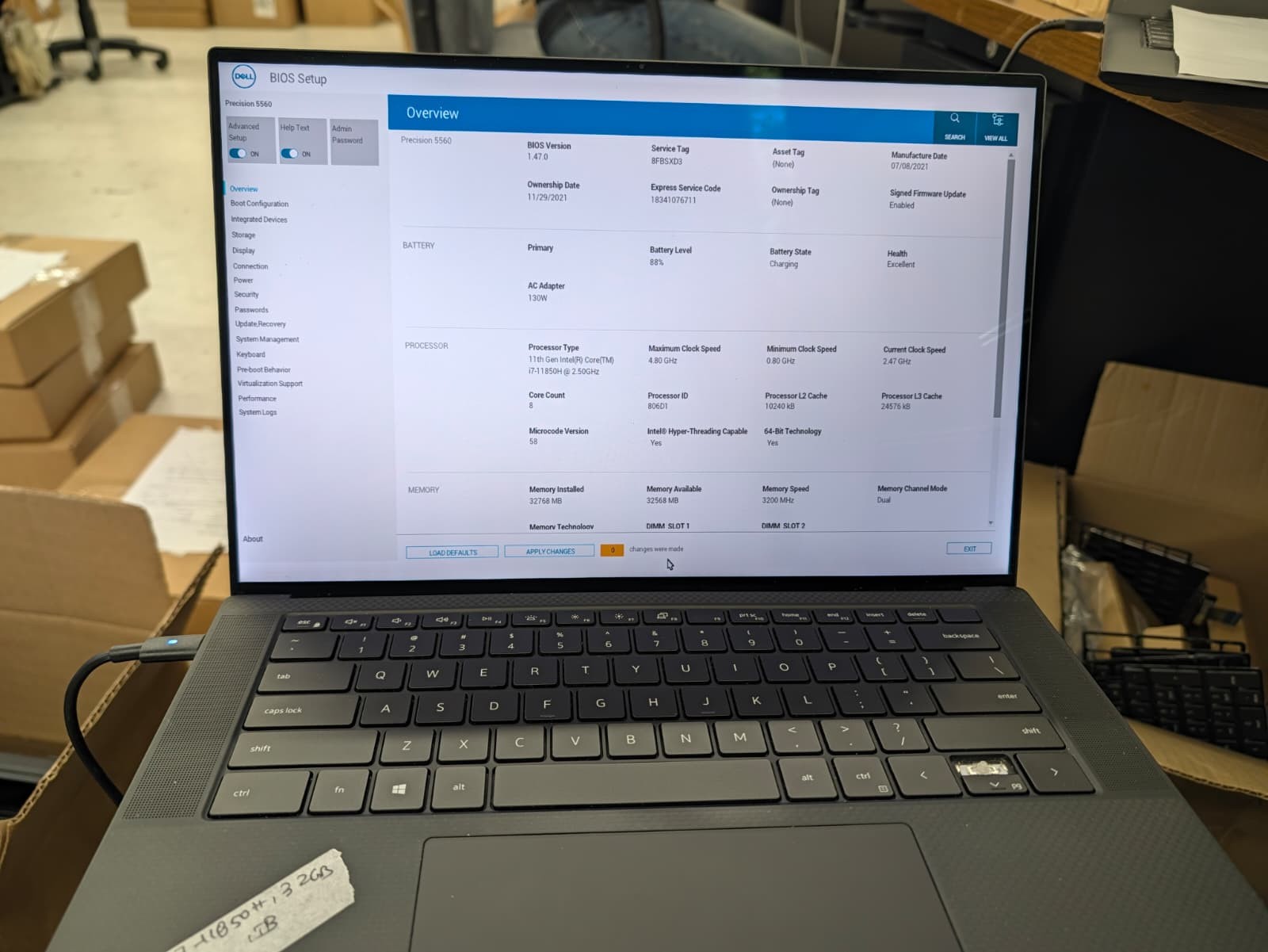Dell Precision 5560 Laptop 15.6" FHD Core i7-11850H 32GB RAM 512GB SSD Win11 Pro
