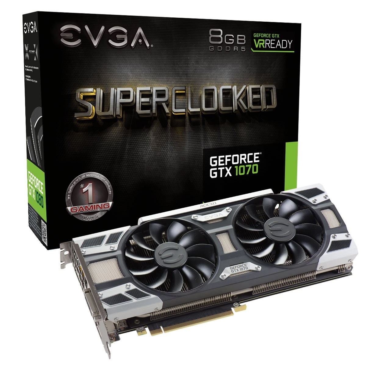 EVGA GeForce GTX 1070 SC GAMING ACX 3.0 8GB GDDR5 LED DX12 OSD Support PXOC Grap