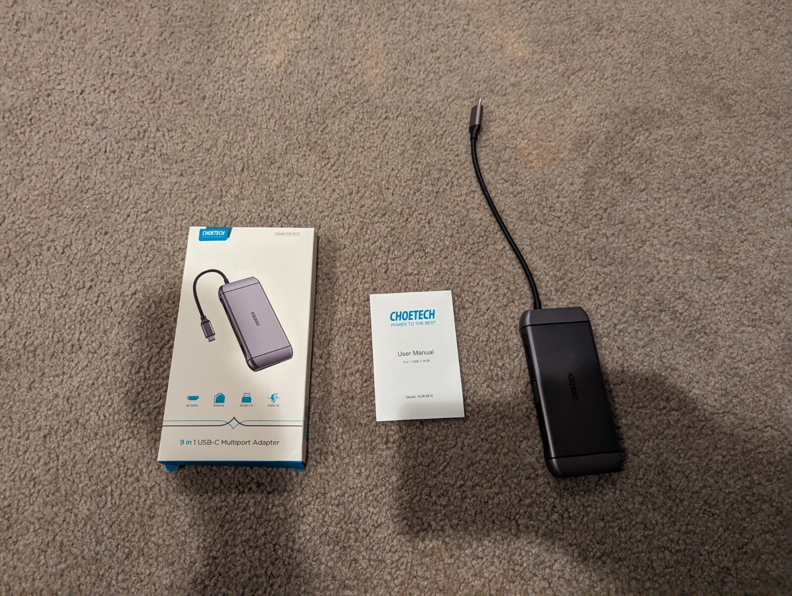 USB C Hub, CHOETECH 9 in 1 USB C Adapter with 100W PD Power, 4K HDMI