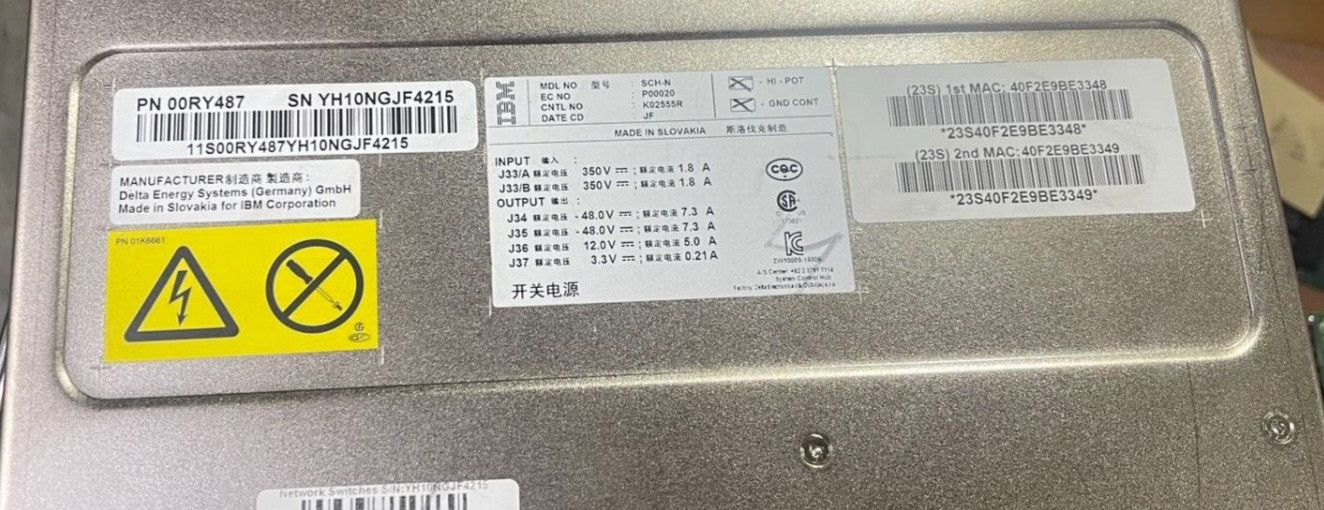 IBM 00RY487 SCH-N ZSeries Server System Control HUB