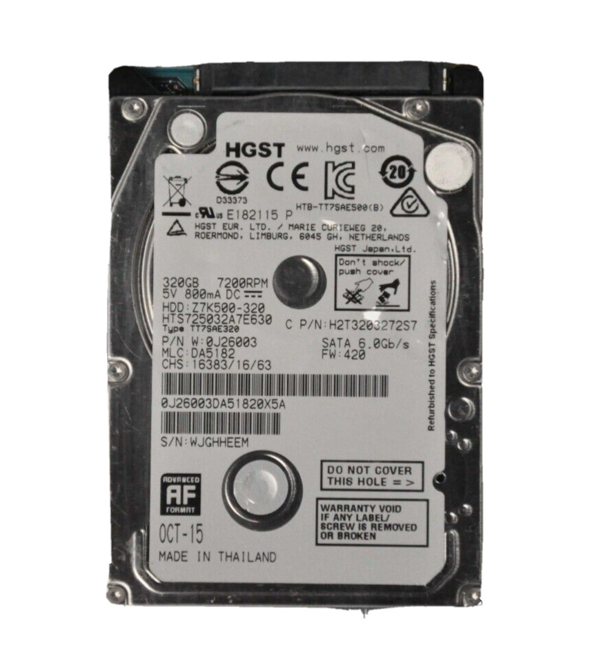 HITACHI 320GB SATA 6Gb/s 7200RPM Hard Disk Drive HDD Grade B HTS725032A7E630