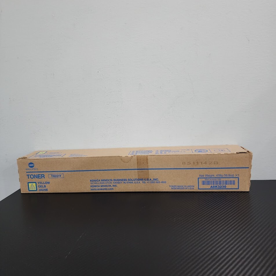Konica Minolta TN221Y A8K3230 Yellow Toner Cartridge