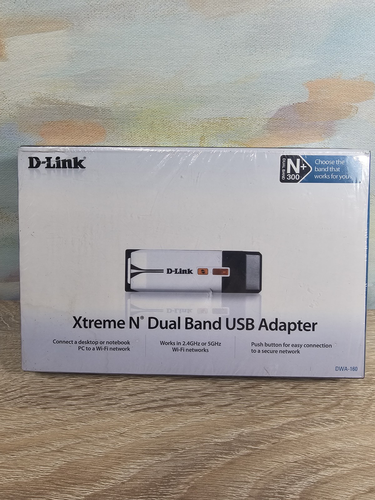 New Seal D-Link DWA-160 Xtreme N 300 Mbps Dual Band Wireless USB Adapter