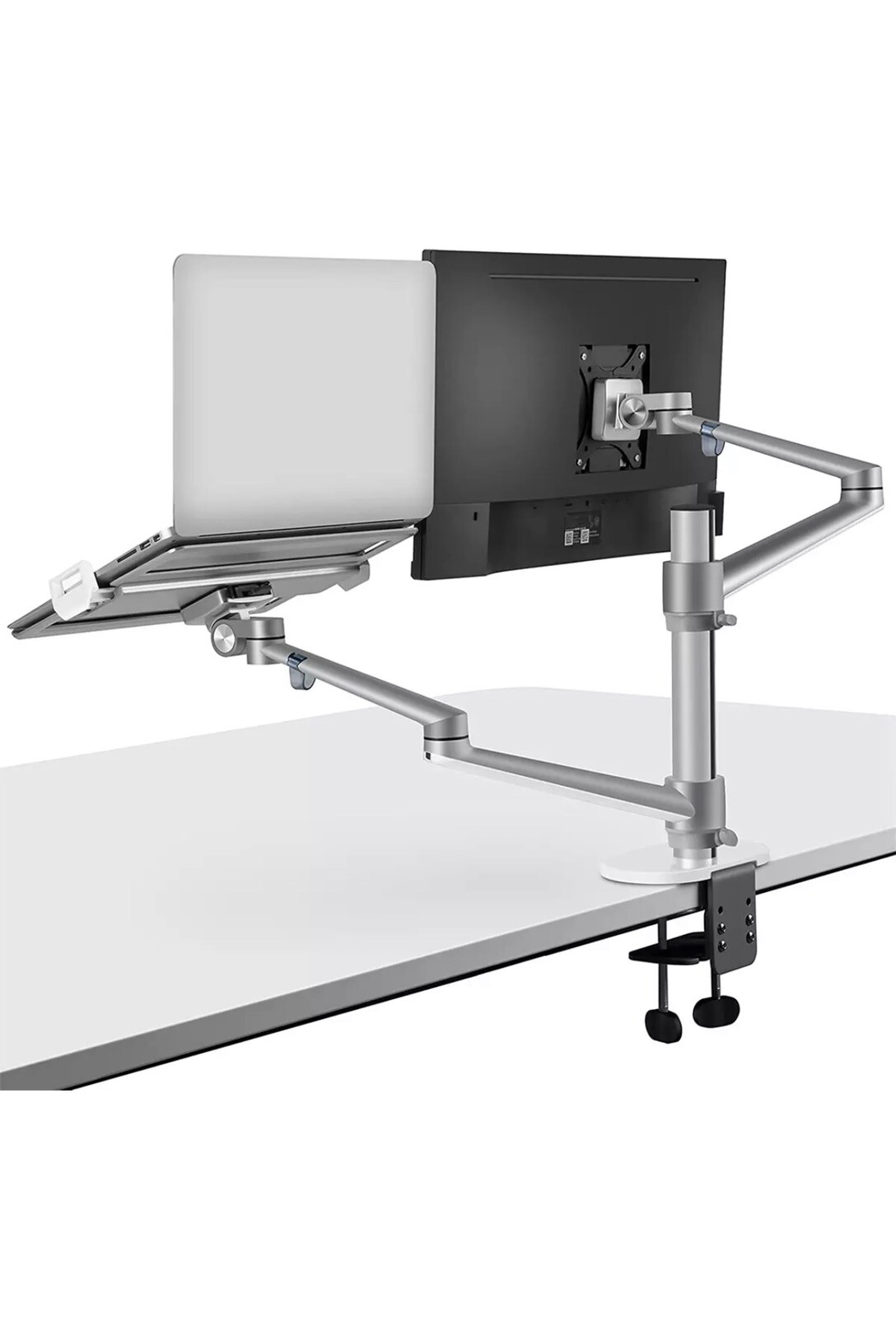 viozon Monitor and Laptop Mount, 2-in-1 Adjustable Dual Arm Desk Mounts Single