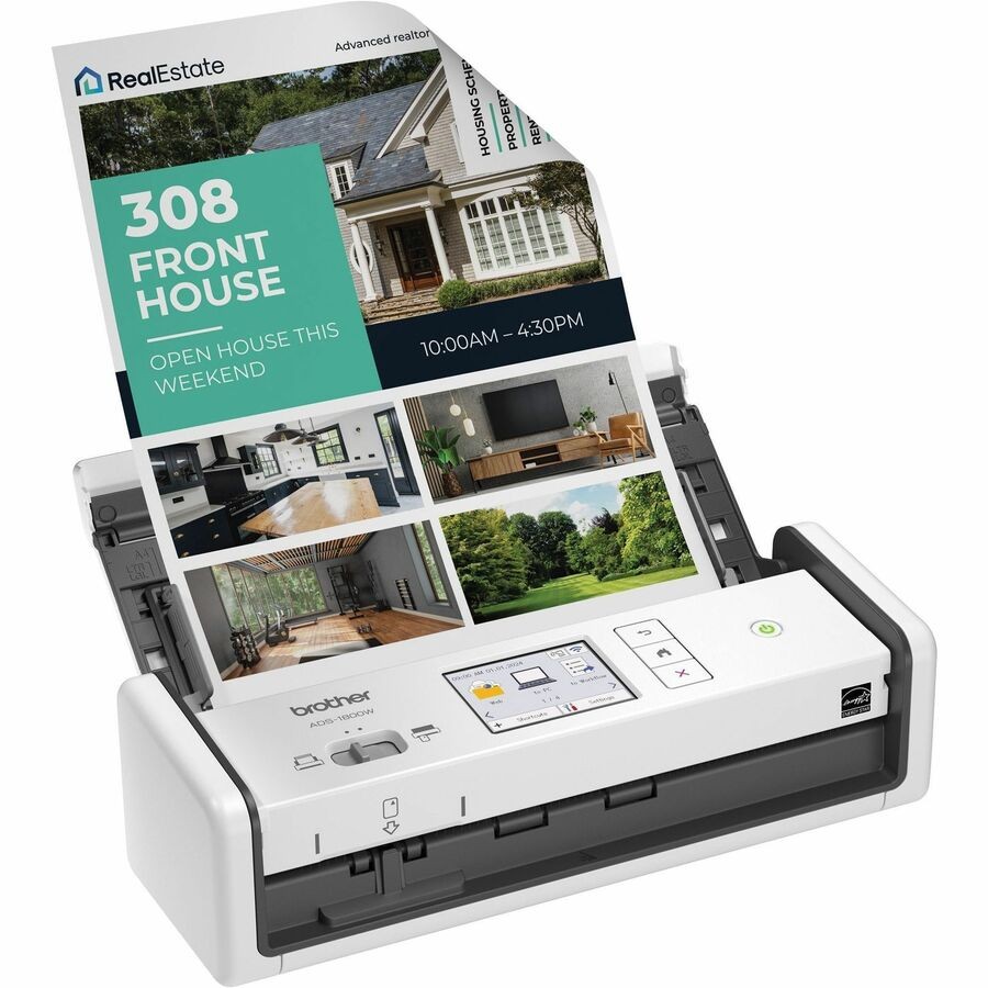 Brother ADS-1800W Wireless Compact Desktop Scanner with Color Touchscreen