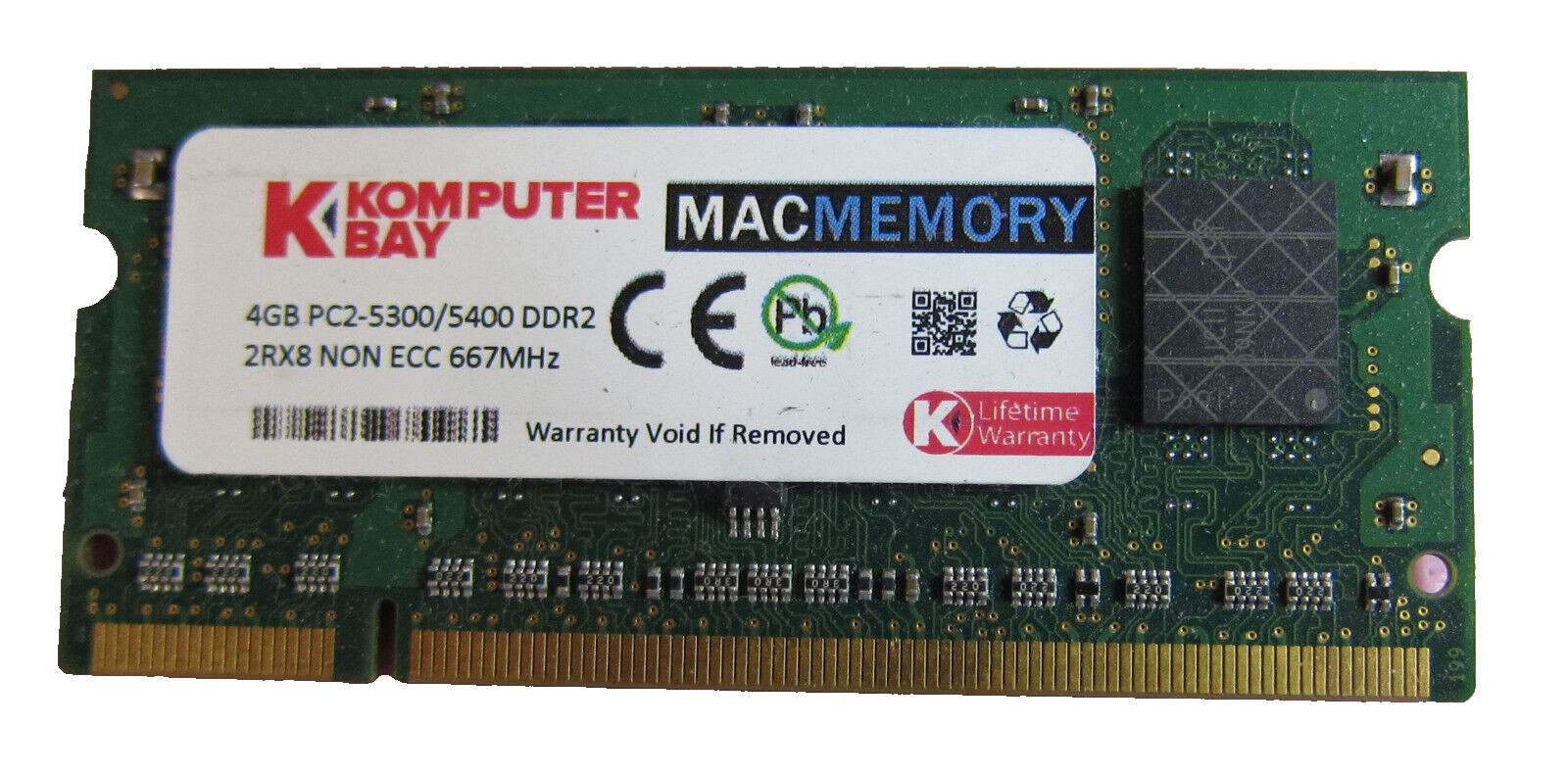 Genuine Komputer Bay 4GB PC2-5300/5400 DDR2 2Rx8 NON ECC 677MHz Laptop RAM