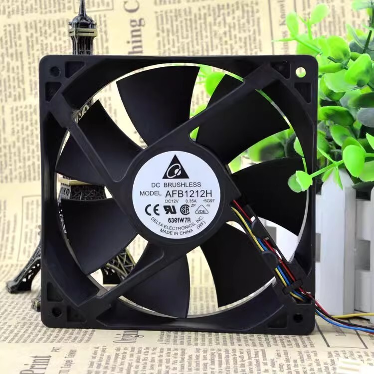 Delta AFB1212H 12025 DC12V 0.35A 12CM 4-Wire Cooling Fan