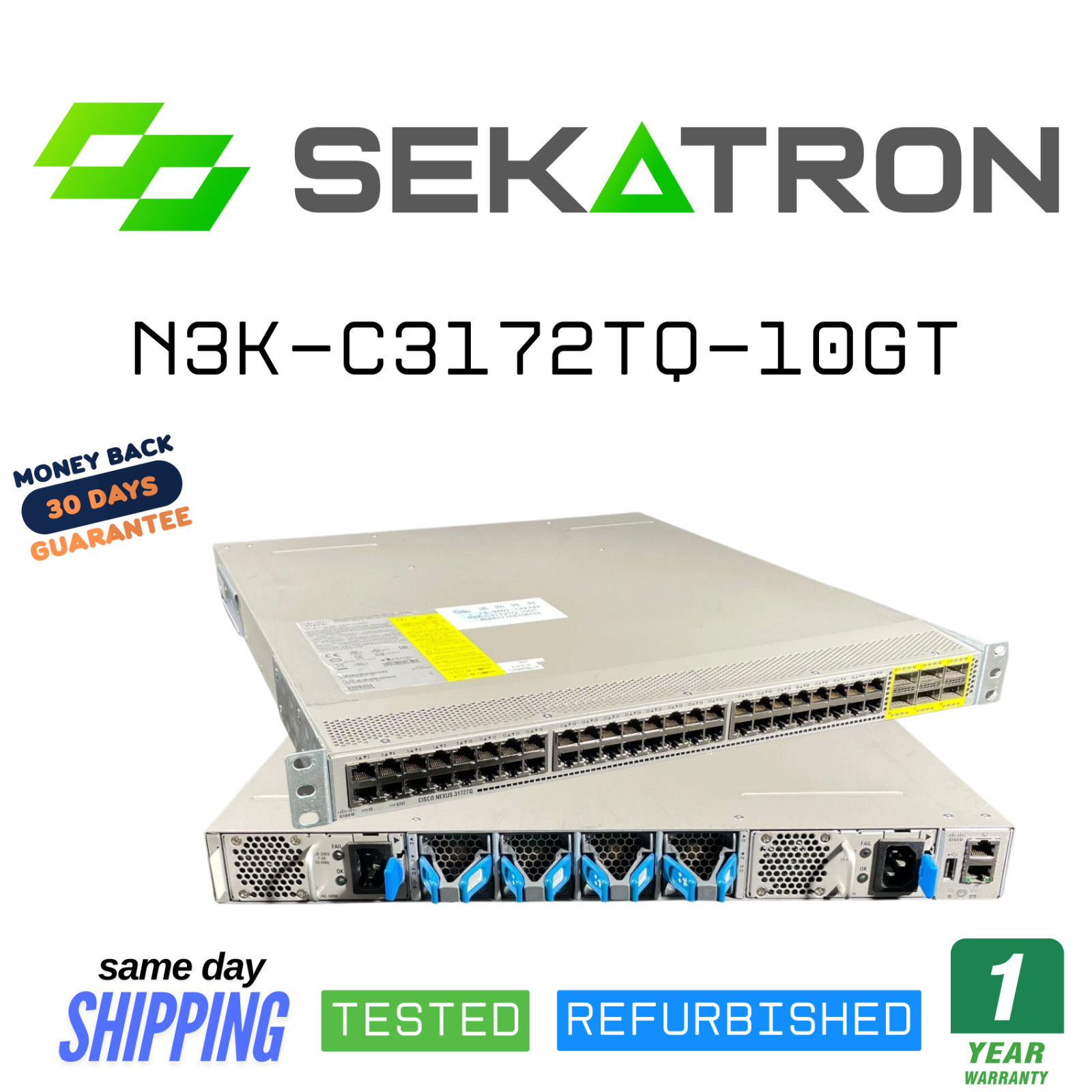 ♻️ Cisco Nexus N3K-C3172TQ-10GT 48-Port 10GBASE-T Switch 6x 40GbE QSFP+ ⚡FastShp