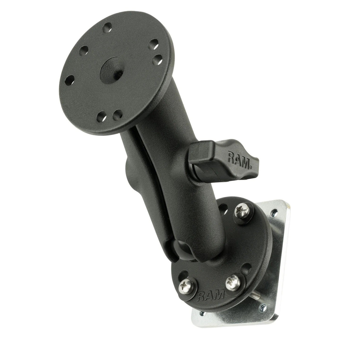 RAM Dashboard 1" Ball Mount with 2 Round Base and Backing Plate RAM-B-101U-225B2