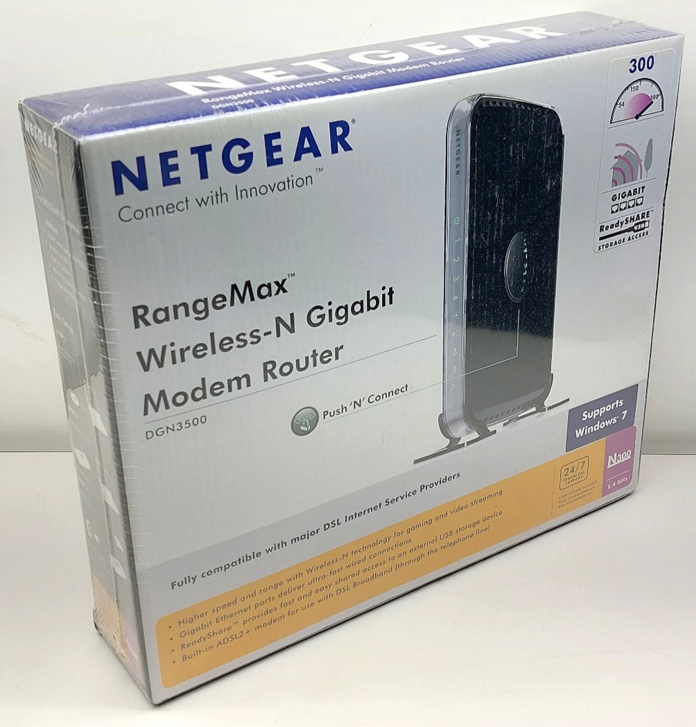 Netgear RangeMax Wireless-N Gigabit Modem Router DGN3500