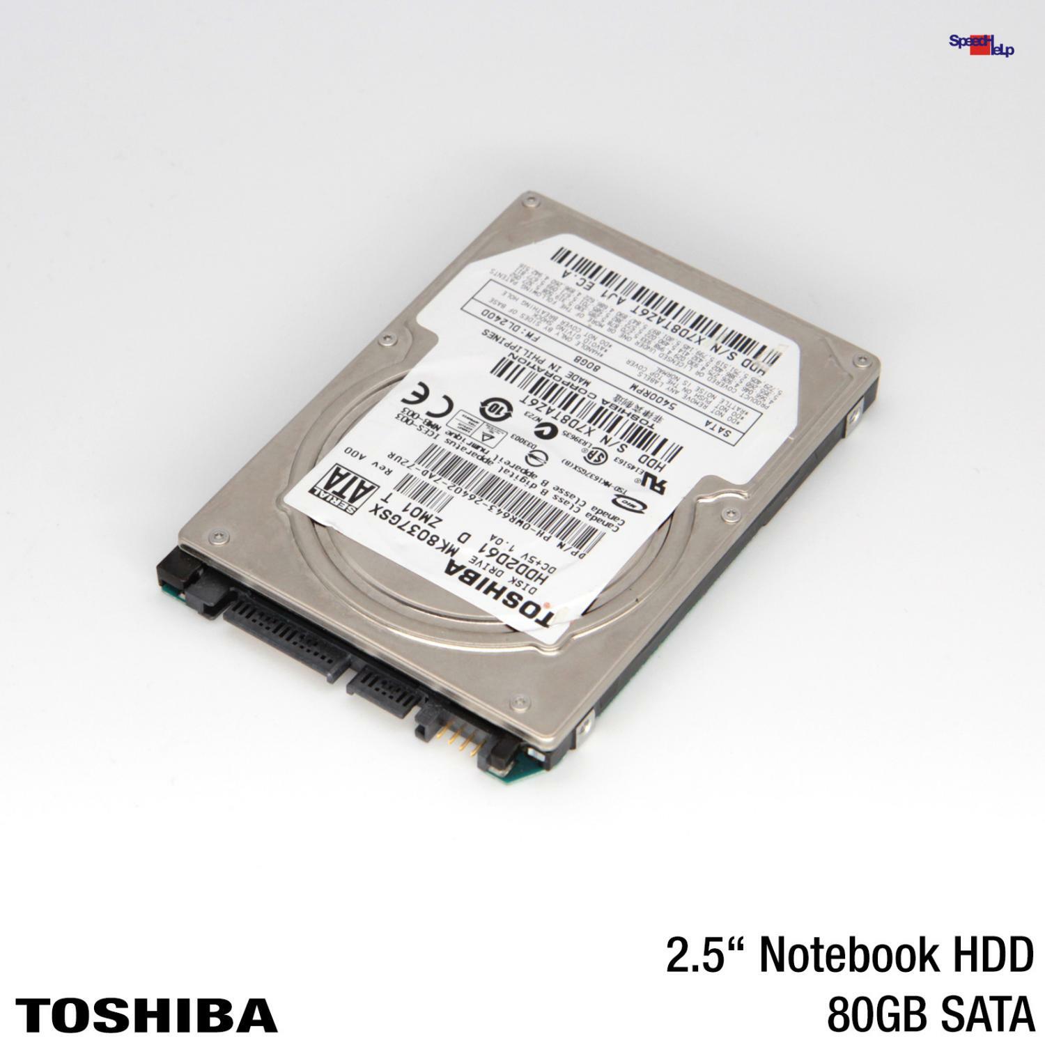 Toshiba Mk8037gsx 80gb 2.5" Notebook Laptop Hdd Hard Disk Hdd2d61 Sat