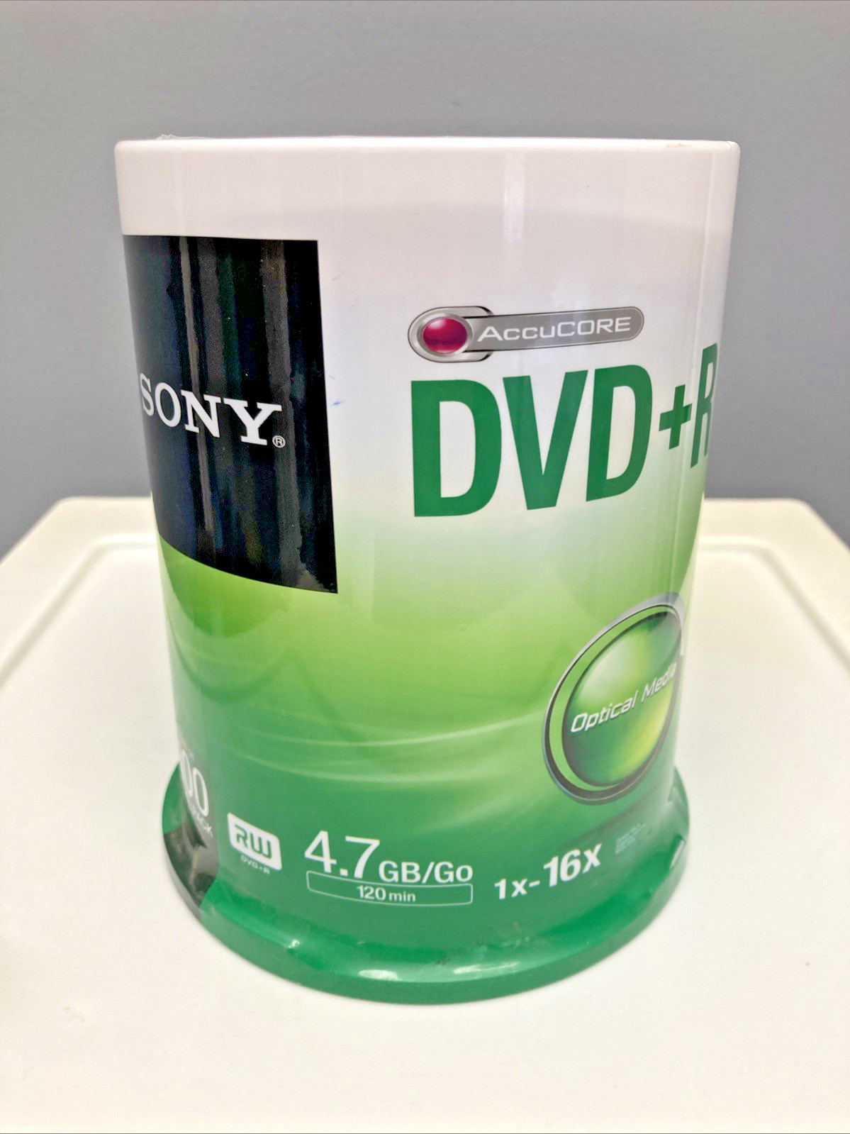 SONY DVD+R Blank Optical Media Disc 4.7GB 100 Pack with Spindle Genuine OEM