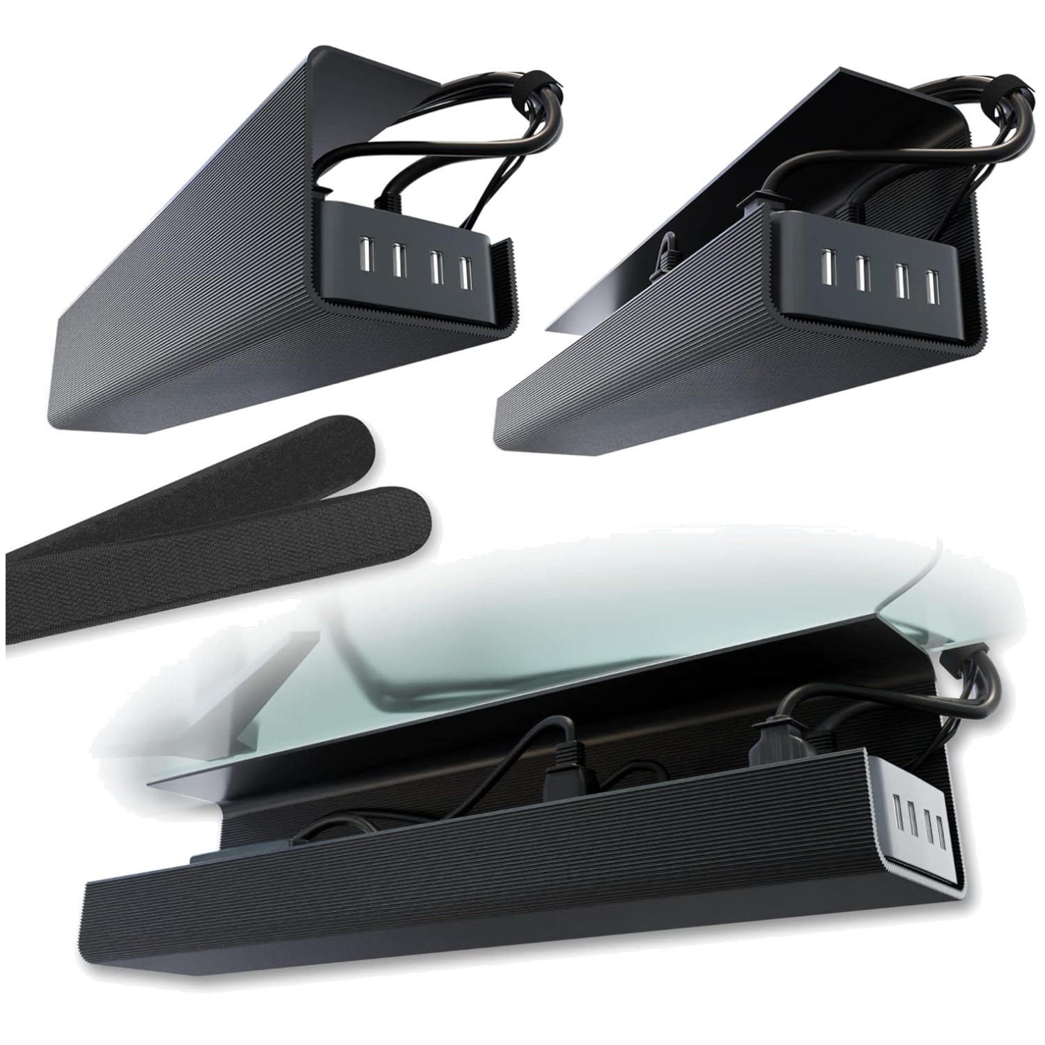 Efficient Under Desk Cable Organizer, 2pcs Self Adhesive