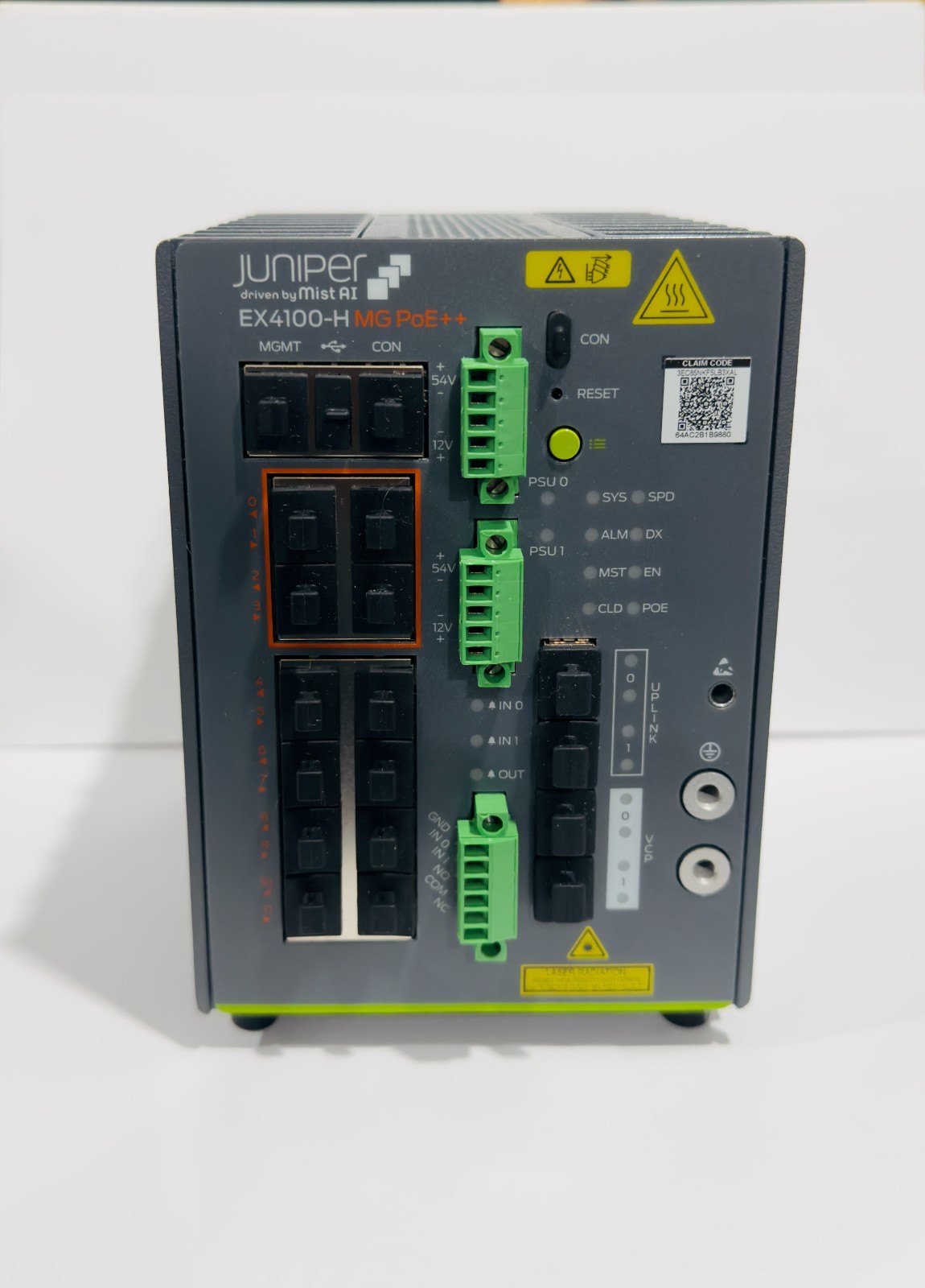 Juniper EX4100-H-12MP with Din Rail Bracket