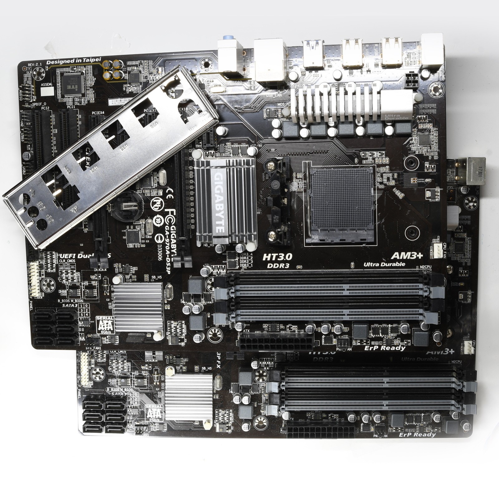 2pcs Gigabyte GA-970A-DS3P Motherboards for Parts Only AS-IS