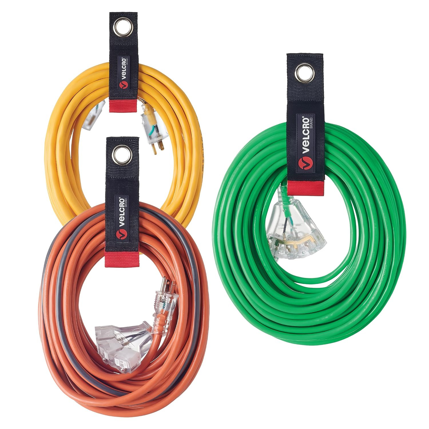 Easy Hang Extension Cord Holder Straps Variety Pack, Black