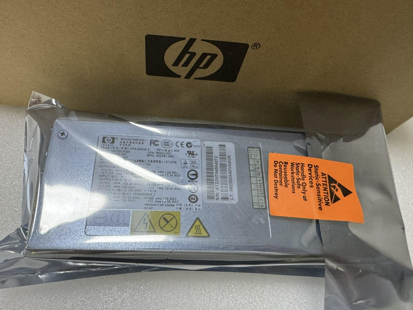 HP 379123-001 403781-001 379124-001 399771-b21 ML350 ML370 DL380 G5 1000W psu