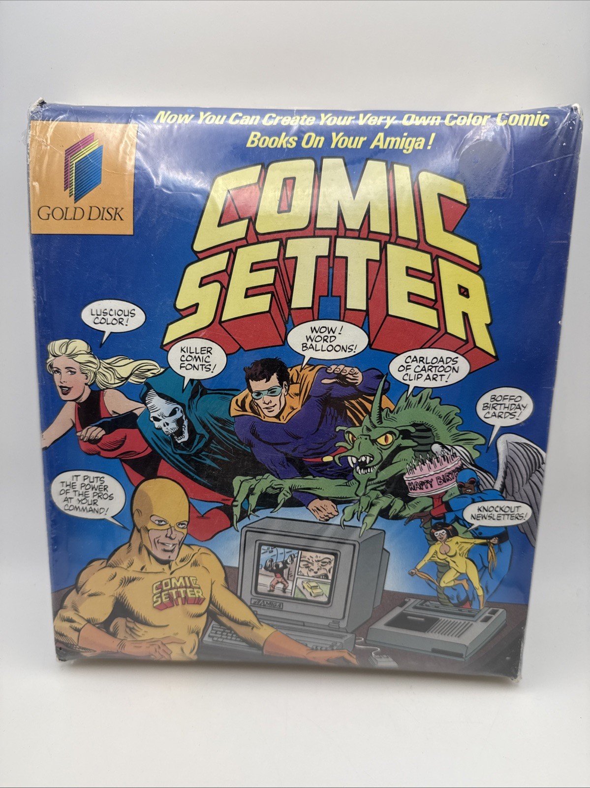 Comic Setter Gold Disk Commodore Amiga 1988 Sealed Vintage Software Box NEW