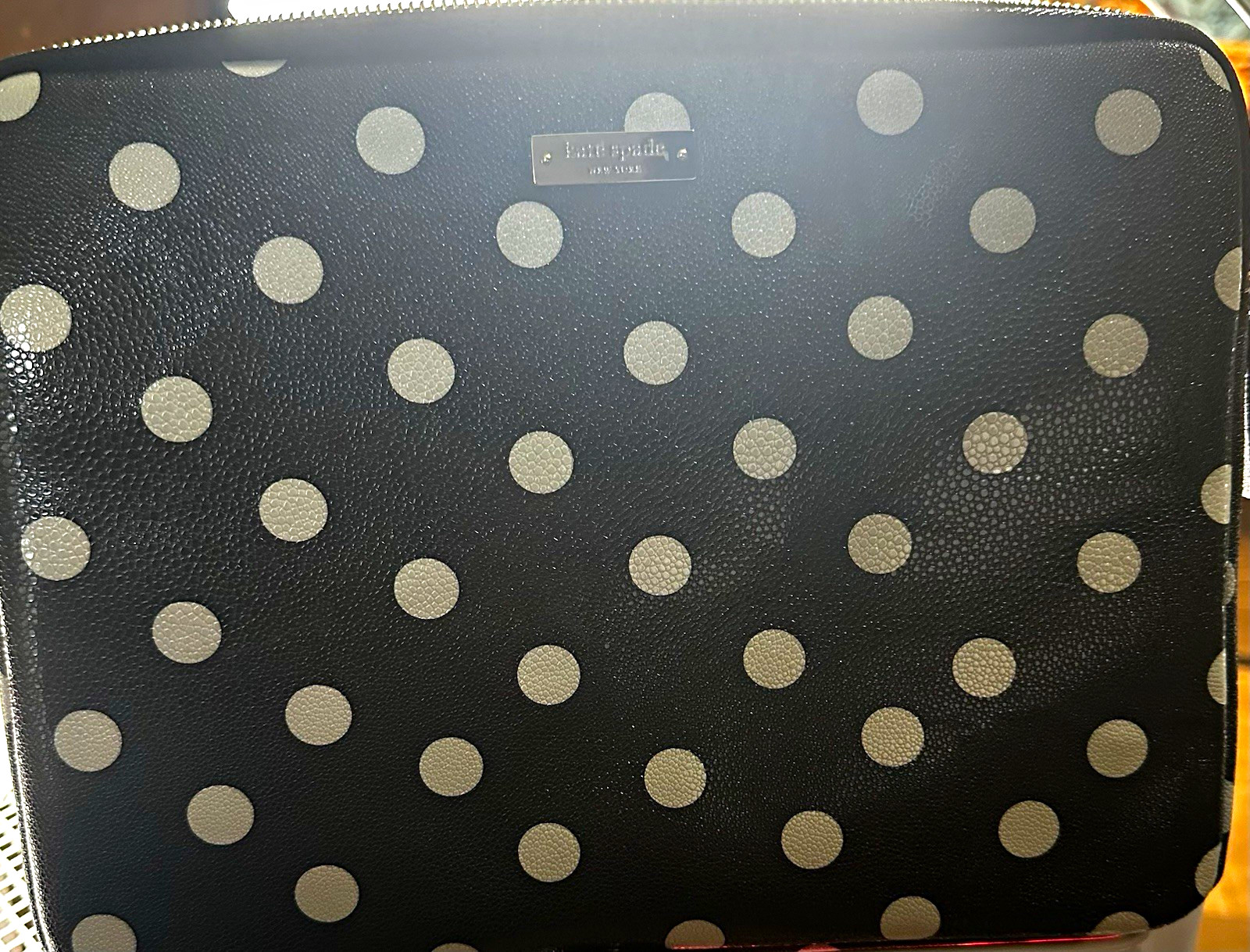 kate spade new york Black/White Polka Dot Zipper Tablet Sleeve/Pouch Universal