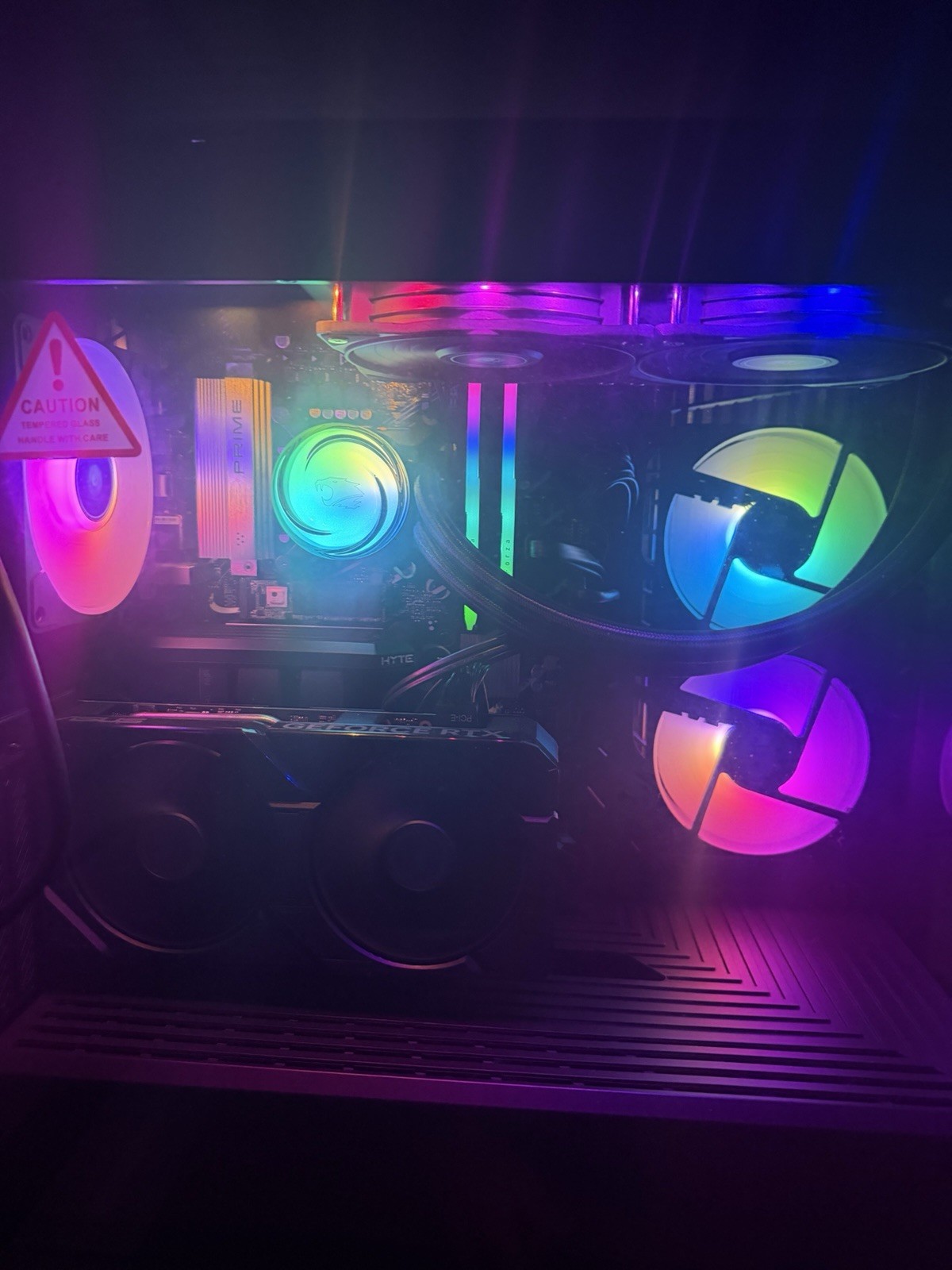 HYTE PRIME Gaming Desktop Tower GeForce RTX Liquid Cooling RGB Black