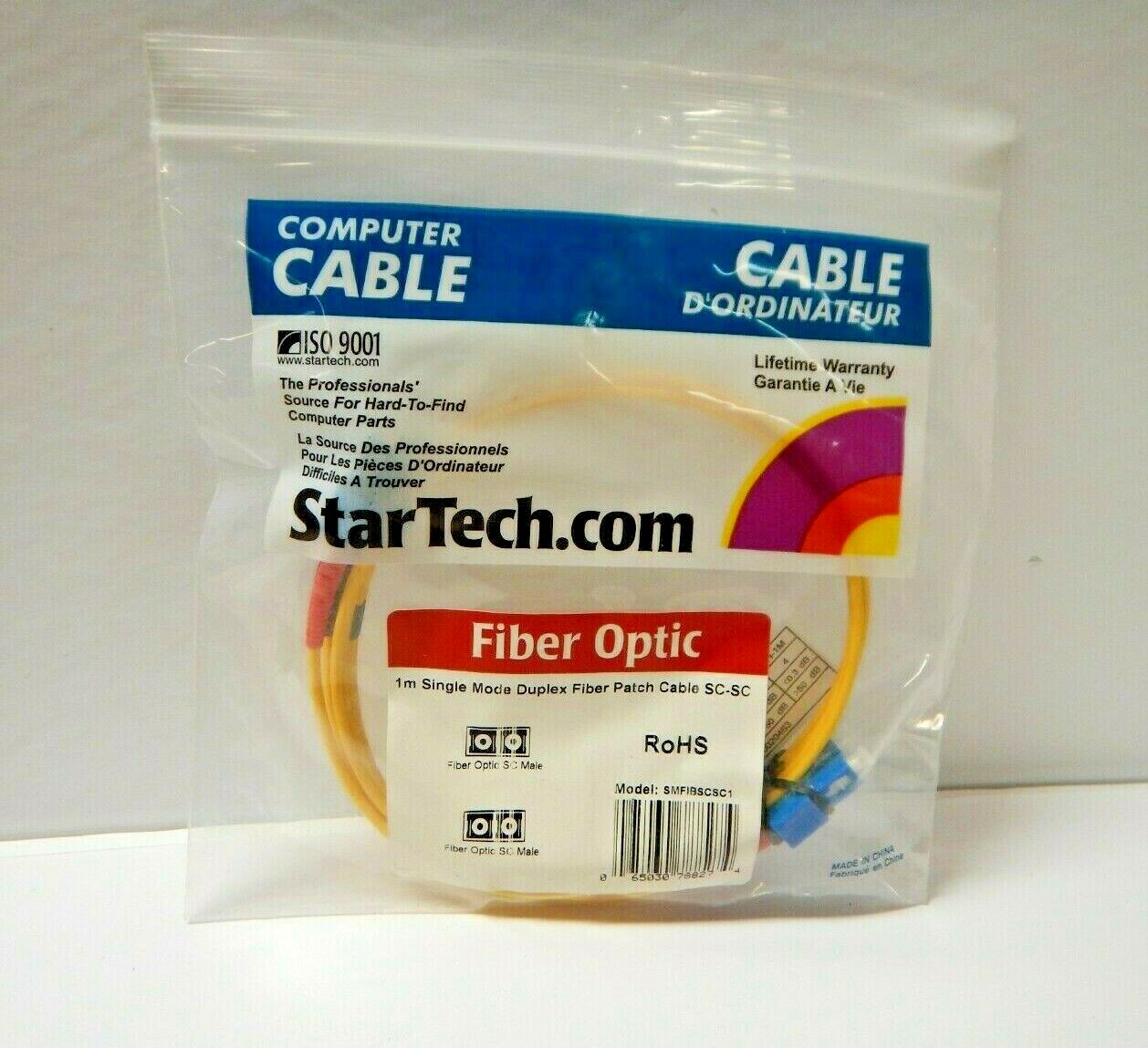 Startech.com 1m Single Mode Duplex Fiber Patch Cable SC-SC Fiber Optic 