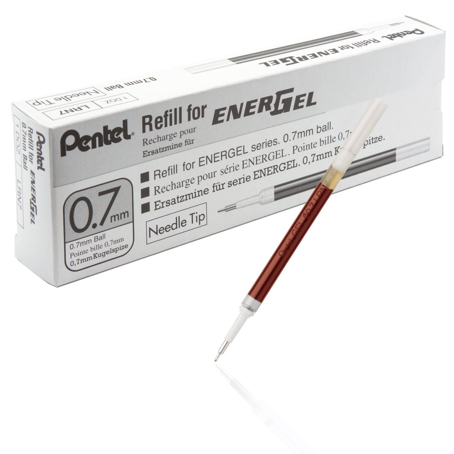 EnerGel Liquid Gel Pen Ink Cartridges 12 Count Red Medium 0.7mm Quick Drying