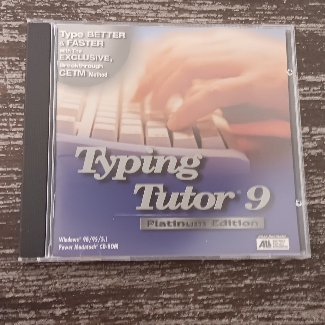 Typing Tutor 9 Platinum Edition PC Mac CD-ROM 1998 Knowledge Adventure Vintage