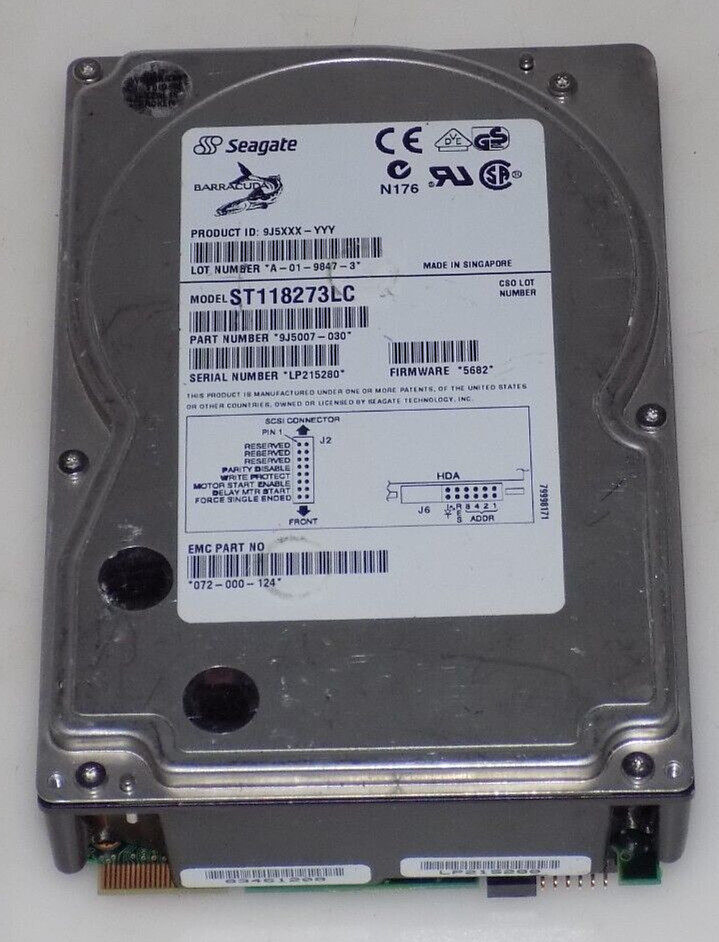 Seagate ST118273LC Barracuda 18.2GB 7200RPM Ultra2 Wide SCSI 3.5" HARD DRIVE