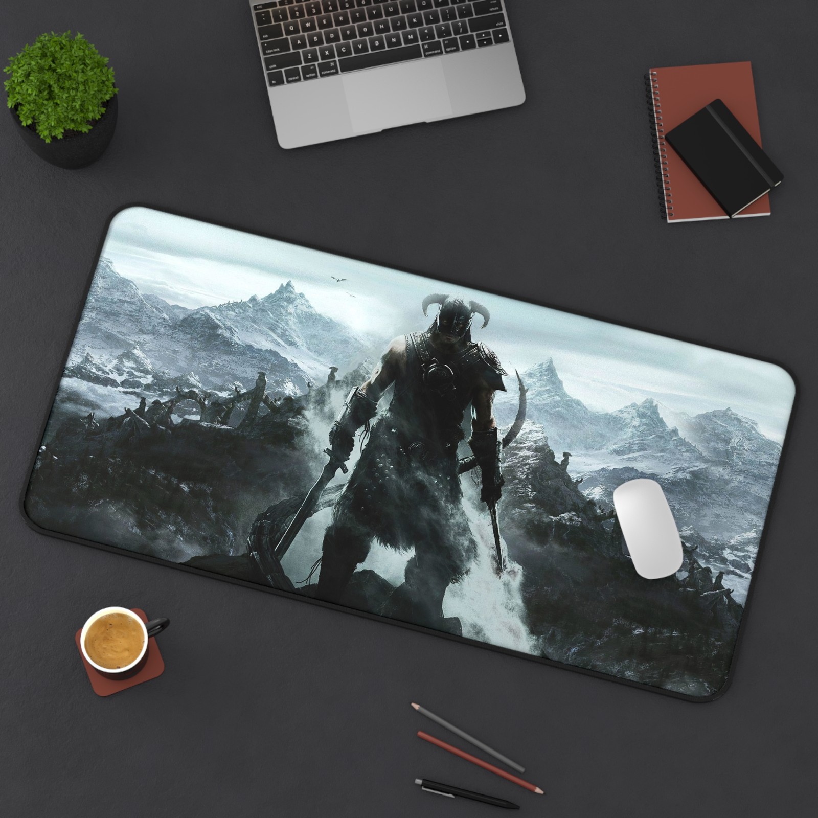 Skyrim Dragon-Born Landscape Desk Mat | Gaming Mousepad