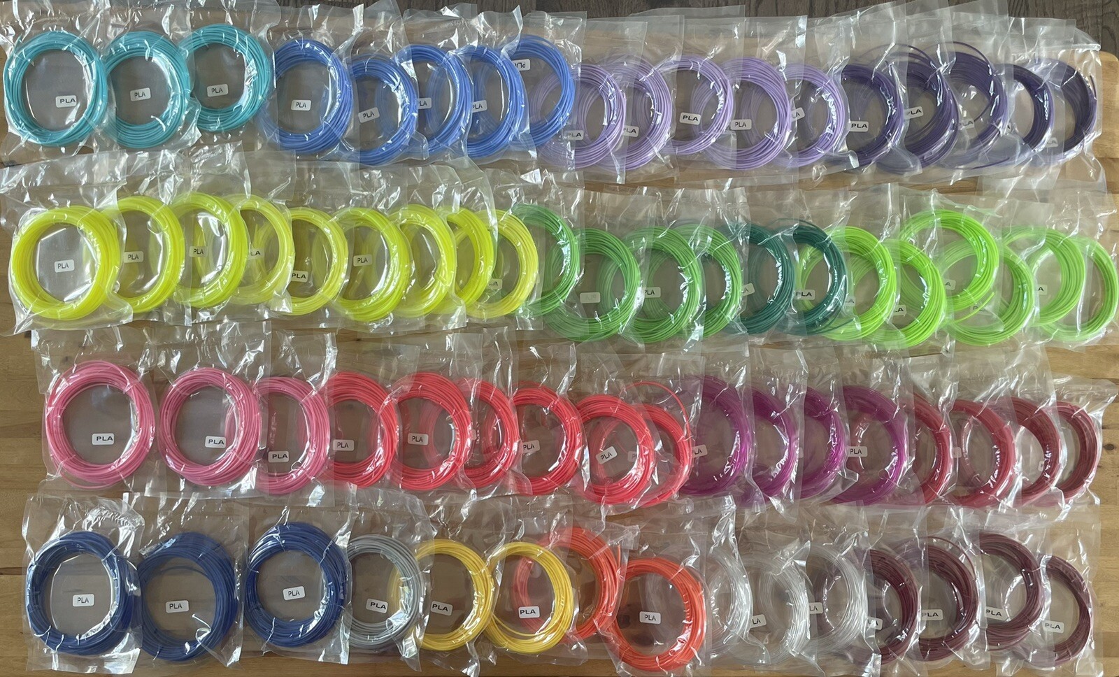 Lot of 71 Packs 3D Pen Filament PLA Various Colors 1.75 MM Packs