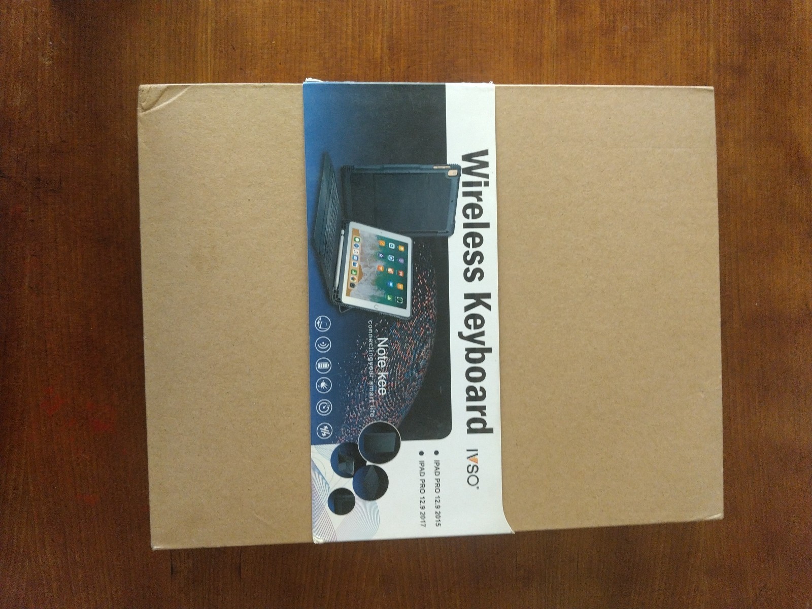 IVSO Wireless Keyboard For iPad 12.9" 2015 2017 Gray With Pen Holder