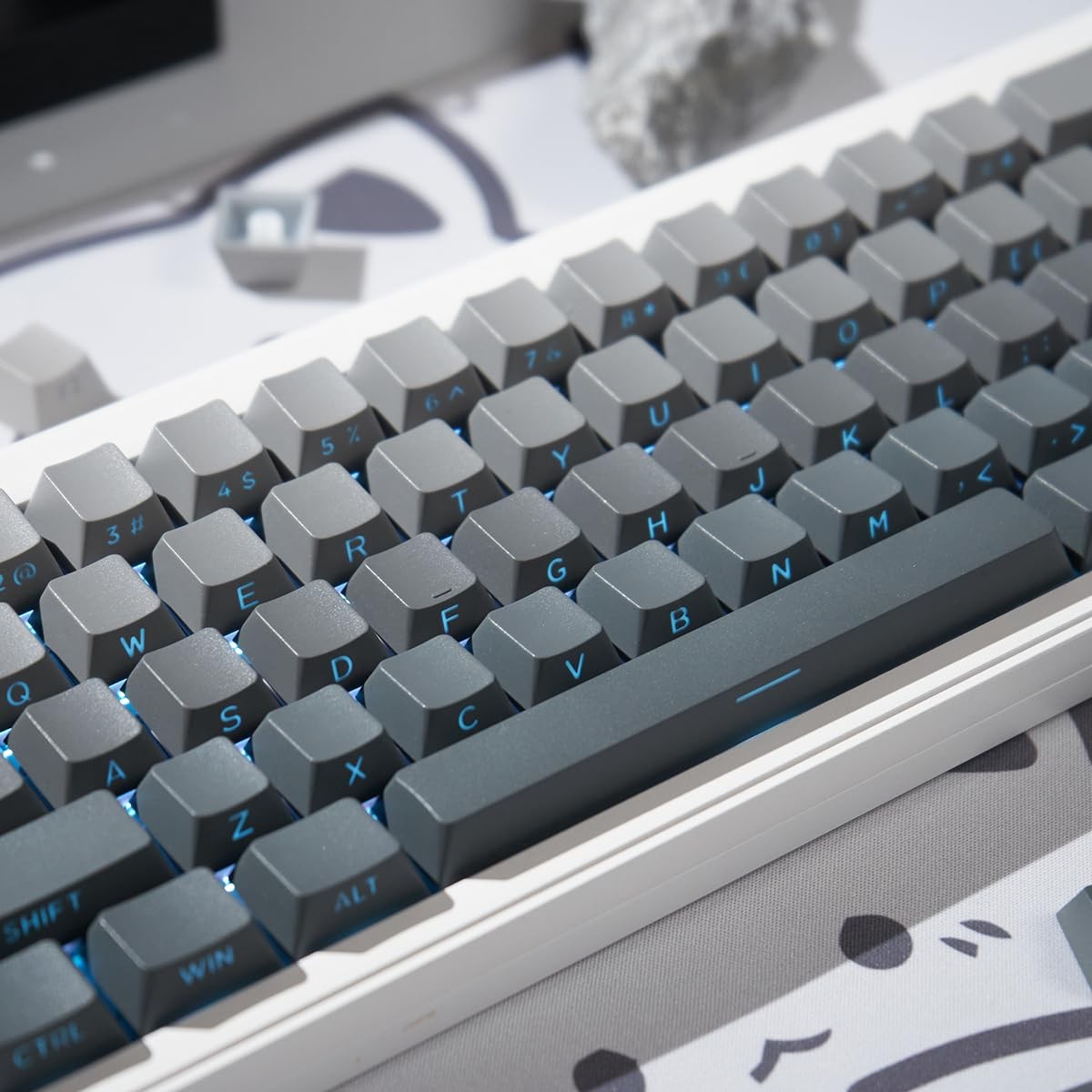 Shine Through Keycaps 133 Keys PBT Doubleshot Gradient Side Print Cherry