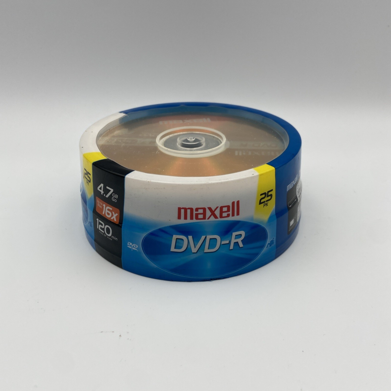 Maxell DVD-R 25 Pack Recordable Discs 4.7gb 8x120 Min Spindle NEW Sealed