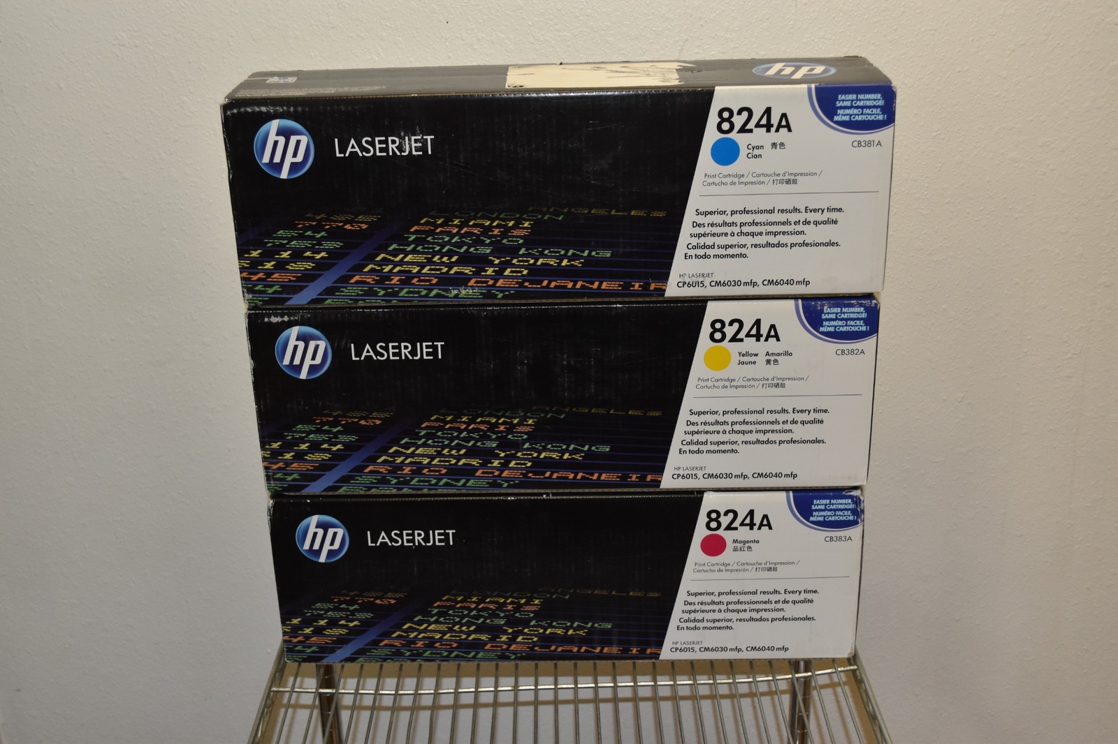 HP HEWLETT PACKARD 824A  LOT  OF 3  TONER - CB381A CB382A CB383A- NEW  (#3189)