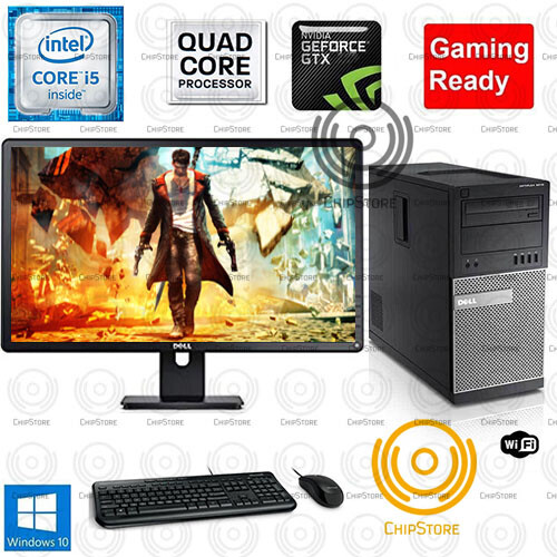 Fortnite GTA COD Gaming PC Desktop Computer Core i5 750TI 8GB w/Monitor Bundle
