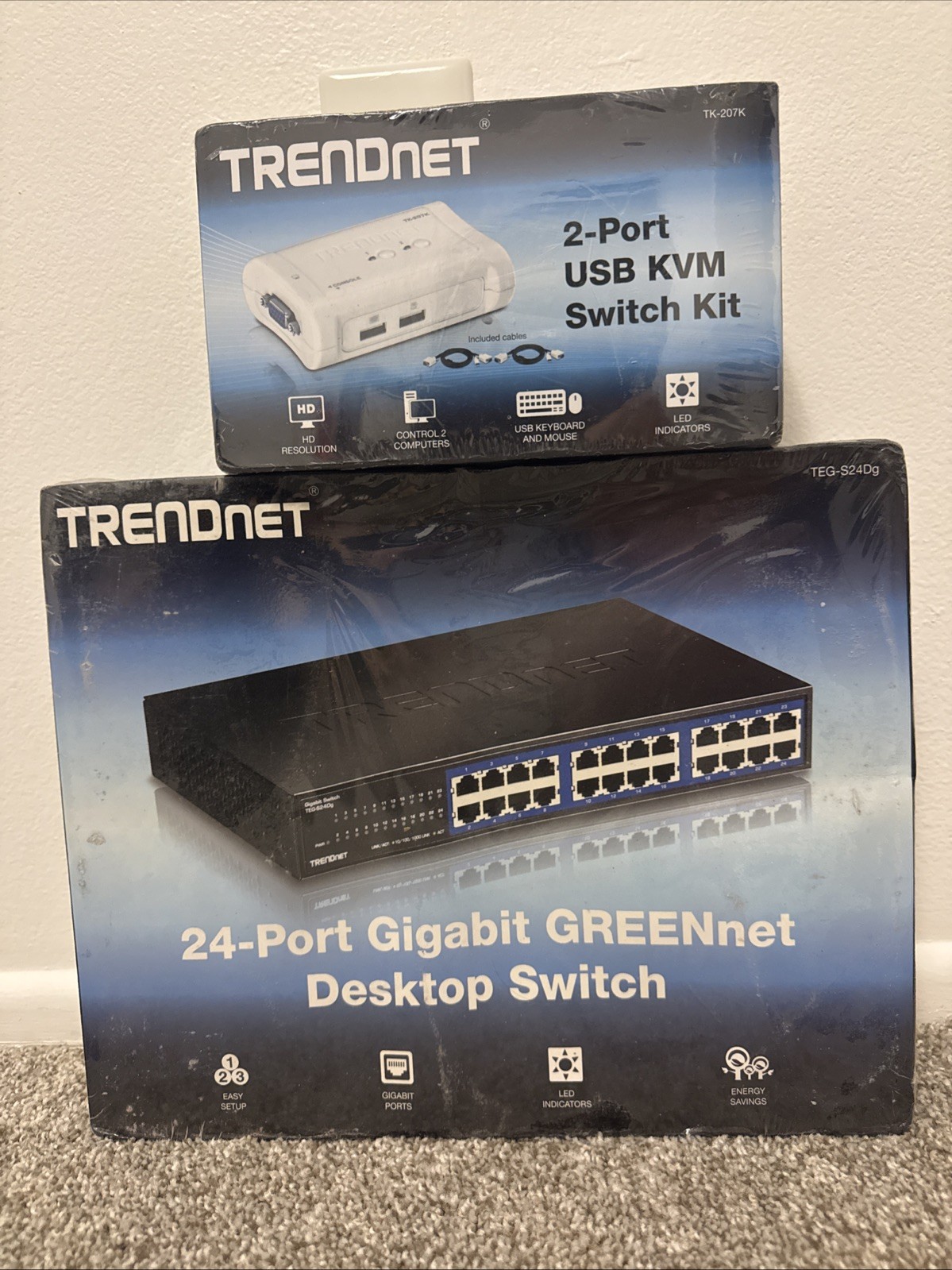  Only New TRENDnet  2-Port USB KVM Switch Kit (switch sold)