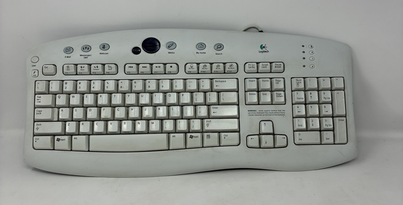 Logitech Access Y-SR34 58TW Beige White Retro PS/2 Keyboard US Layout Tested