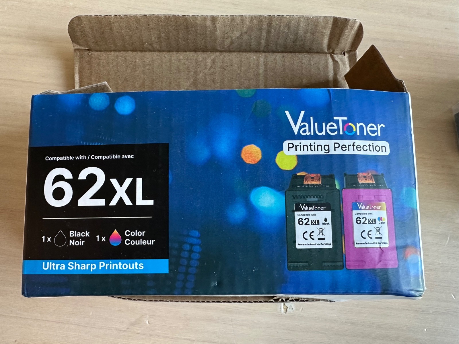 62xl - 3 cartridges black and tri-color ink - ValueToner